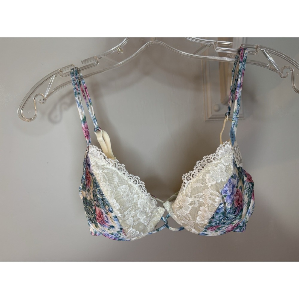 NEW VTG Dead Stock Jaclyn Smith Floral Lace Bra 34B  Underwire 80's